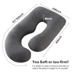 Almohada de Embarazo en U de Cuerpo Completo para Dormir y Lactancia