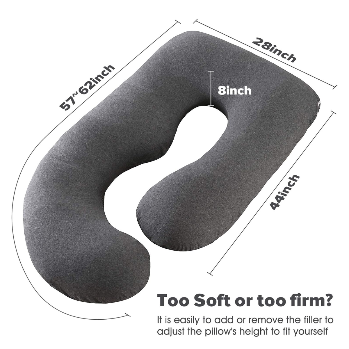 Almohada de Embarazo en U de Cuerpo Completo para Dormir y Lactancia