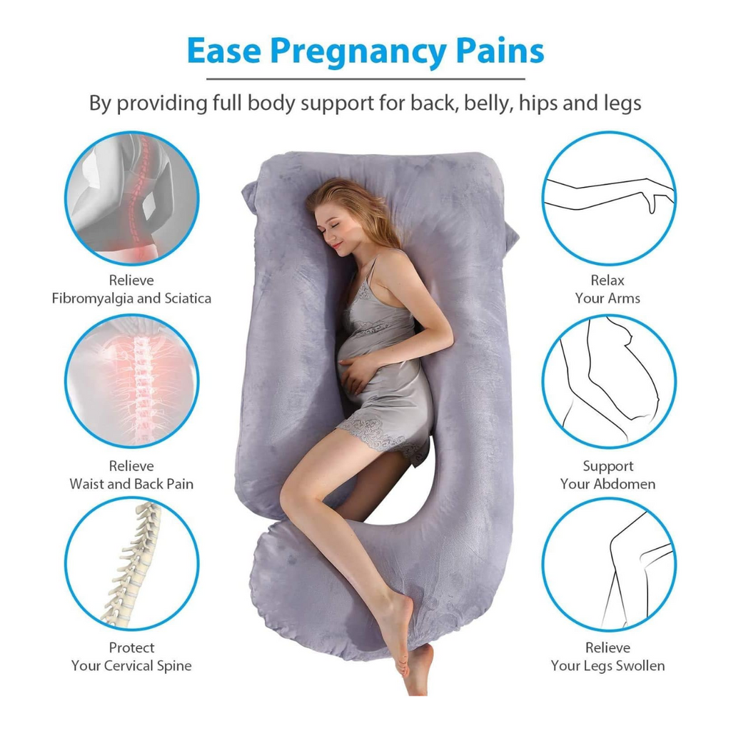 Almohada de Embarazo en U de Cuerpo Completo para Dormir y Lactancia
