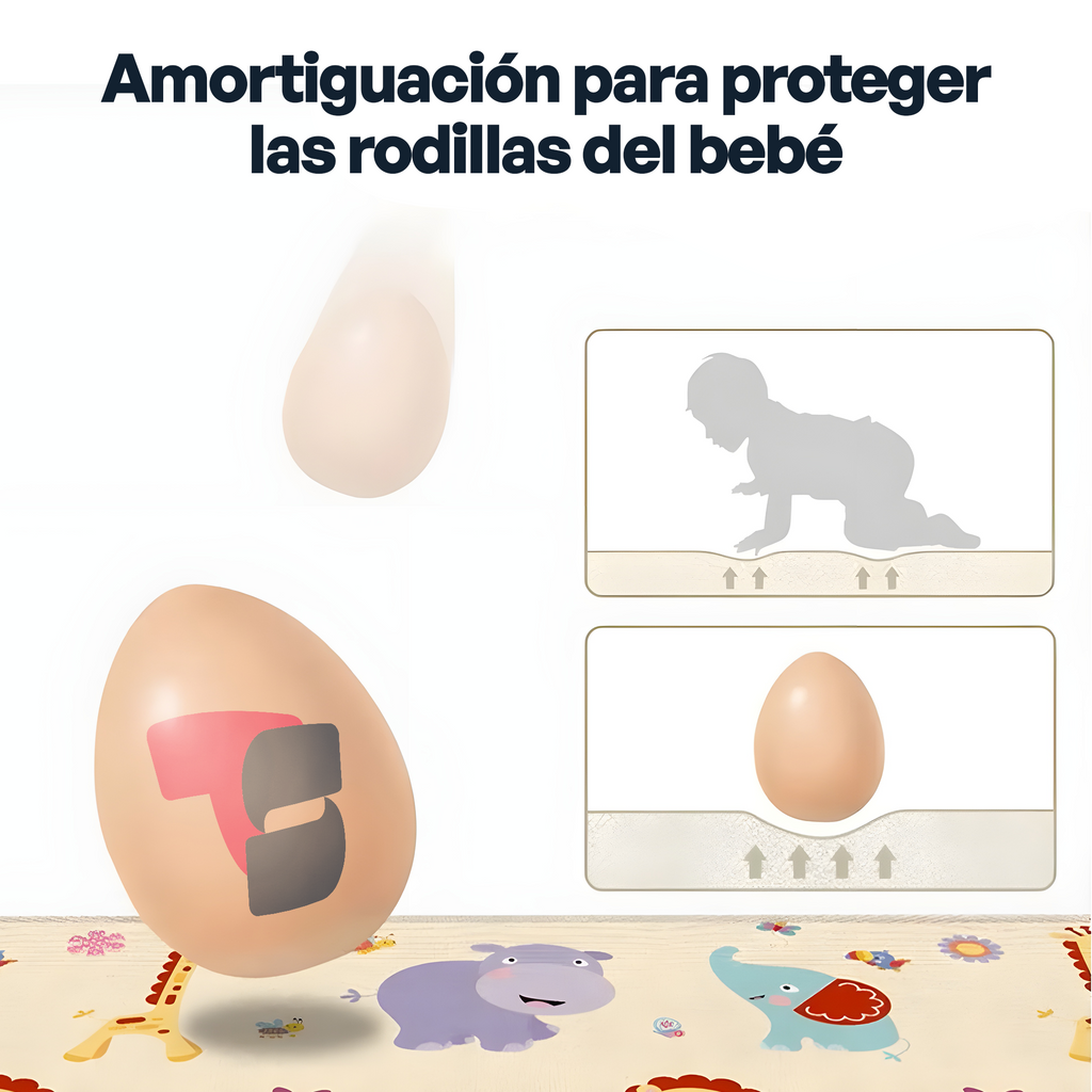 Tapete Acolchado para Bebé con Gimnasio Plegable de Actividades