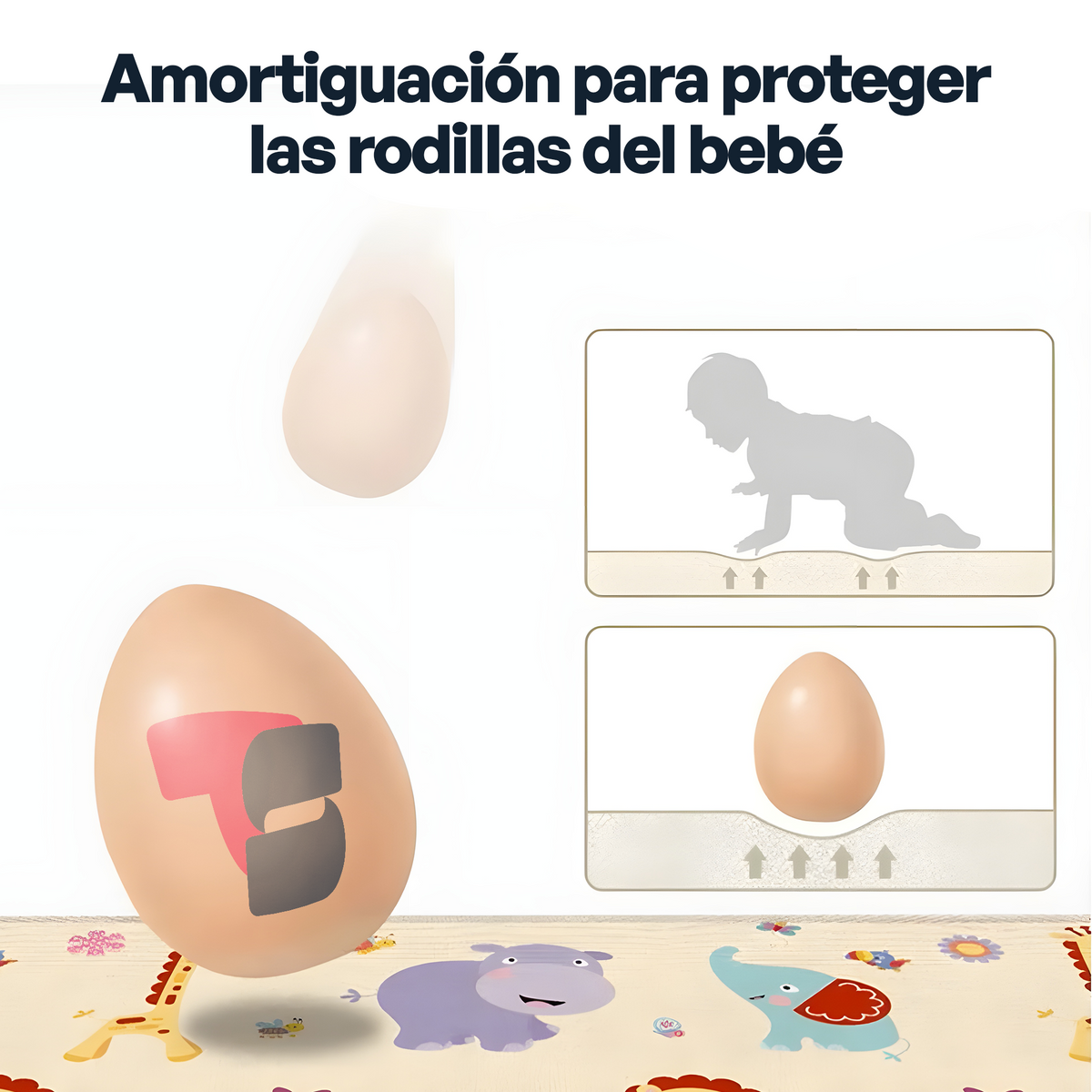 Tapete Acolchado para Bebé con Gimnasio Plegable de Actividades