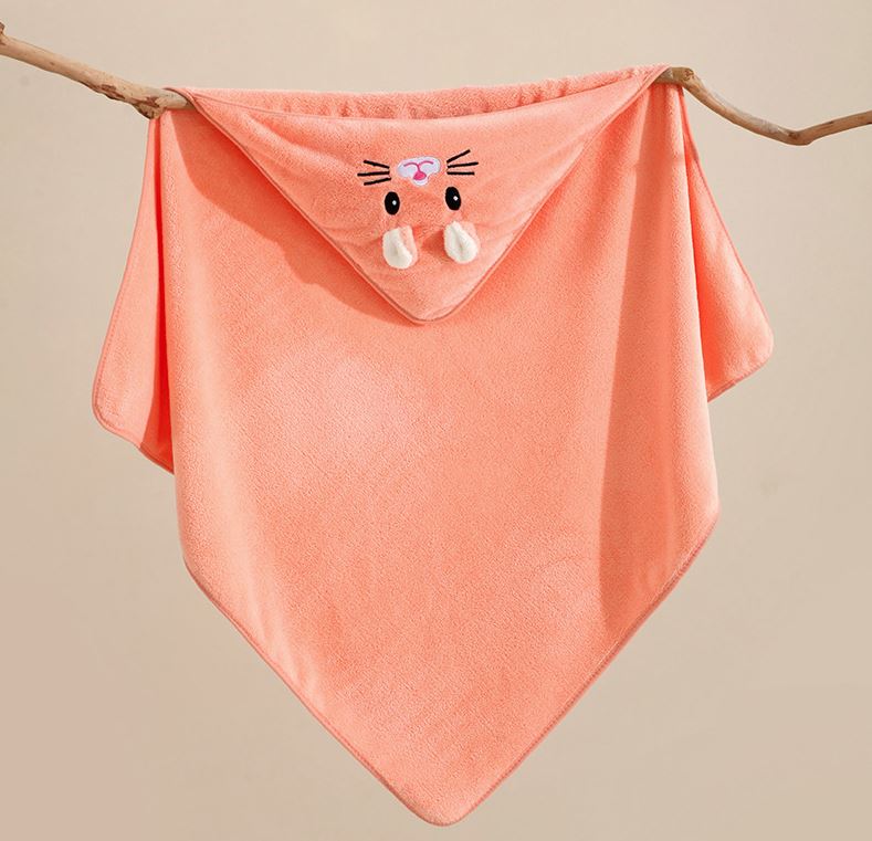 Toalla con Capucha de Animalito para Bebé en Microfibra 80 x 80 cm